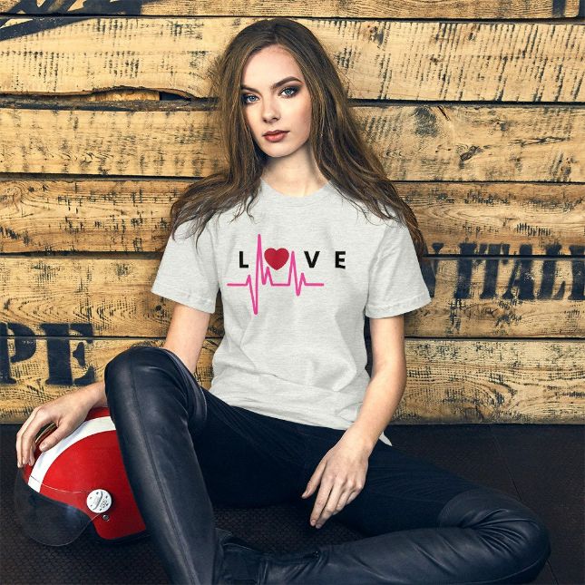 Love Heartbeat Valentines Women Unisex T-Shirt Love Heartbeat Valentines Women Unisex T-Shirt