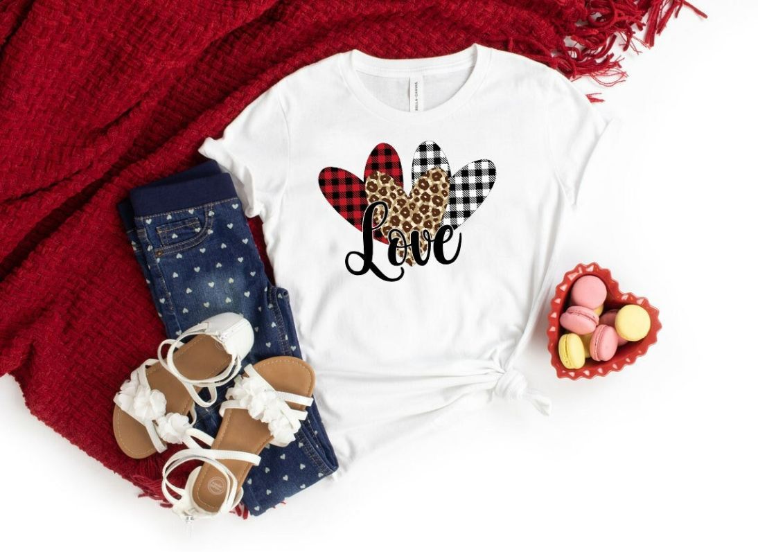 Love Hearts Buffalo Plaid T-Shirt Love Hearts Buffalo Plaid T-Shirt