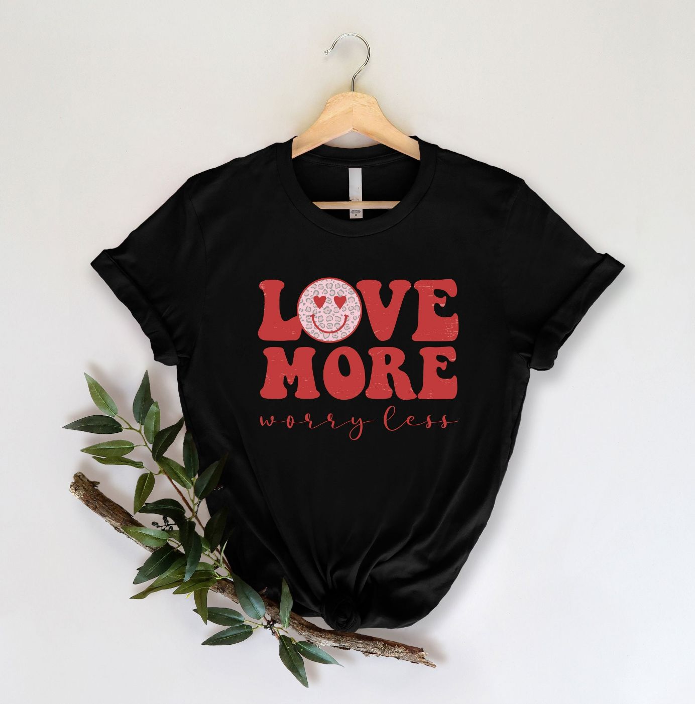 Love More Smile Face Worry Less T-Shirt Love More Smile Face Worry Less T-Shirt