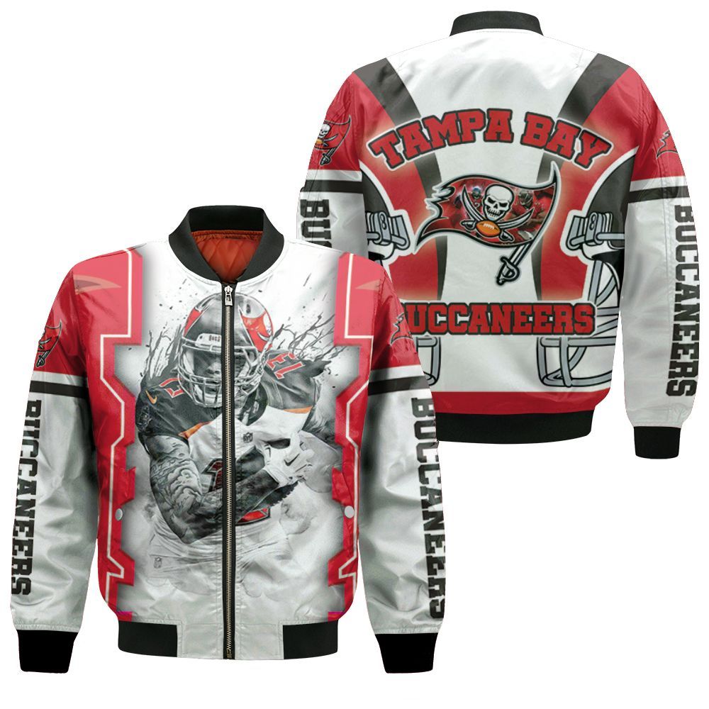 Mike Evans #13 Tampa Bay Buccaneers Nfc South Division Champions Super Bowl 2021 Black And White Bomber Jacket Mike Evans #13 Tampa Bay Buccaneers Nfc South Division Champions Super Bowl 2021 Black And White Bomber Jacket