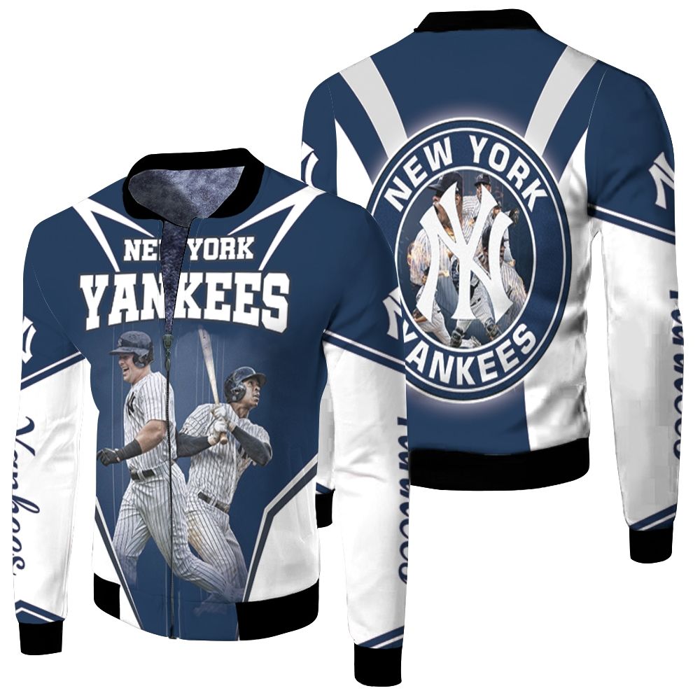 New York Yankees Luke Voit Didi Gregorius Achivements For Fan Fleece Bomber Jacket New York Yankees Luke Voit Didi Gregorius Achivements For Fan Fleece Bomber Jacket