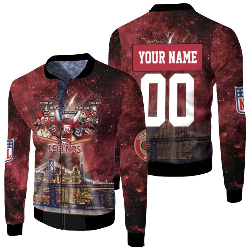 San Francisco 49ers City Night Light Galaxy Signed 3d Personalized 1 Fleece Bomber Jacket San Francisco 49ers City Night Light Galaxy Signed 3d Personalized 1 Fleece Bomber Jacket