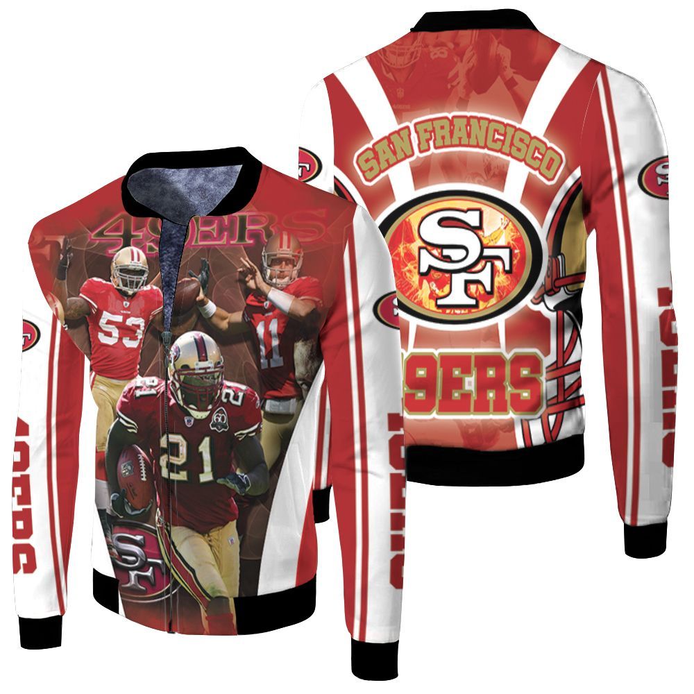 San Francisco 49ers Nfc West Division 2021 Super Bowl For Fans Fleece Bomber Jacket San Francisco 49ers Nfc West Division 2021 Super Bowl For Fans Fleece Bomber Jacket