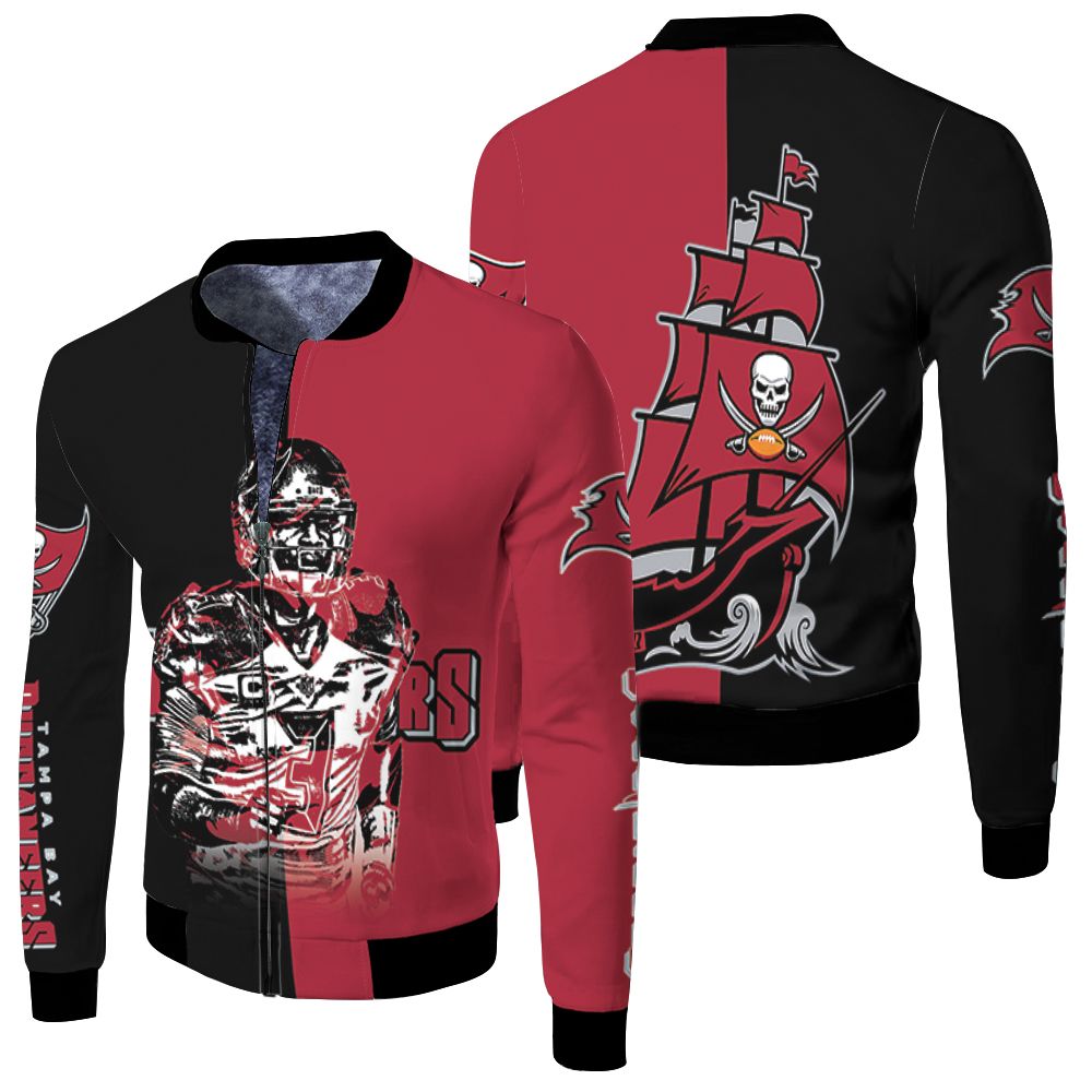 Tampa Bay Buccaneers Logo Jameis Winston Legend For Fan Fleece Bomber Jacket Tampa Bay Buccaneers Logo Jameis Winston Legend For Fan Fleece Bomber Jacket