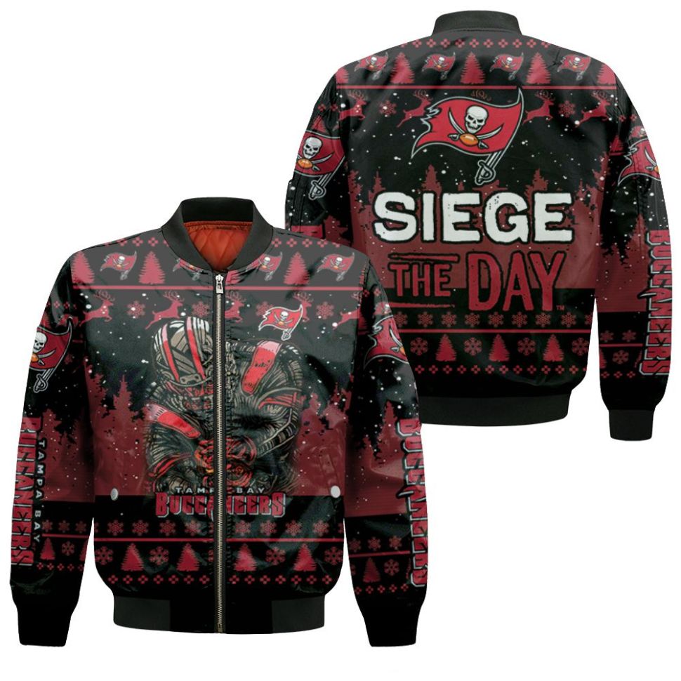 Tampa Bay Buccaneers Siege The Day Christmas Pattern For Fan 3d Printed Bomber Jacket Tampa Bay Buccaneers Siege The Day Christmas Pattern For Fan 3d Printed Bomber Jacket