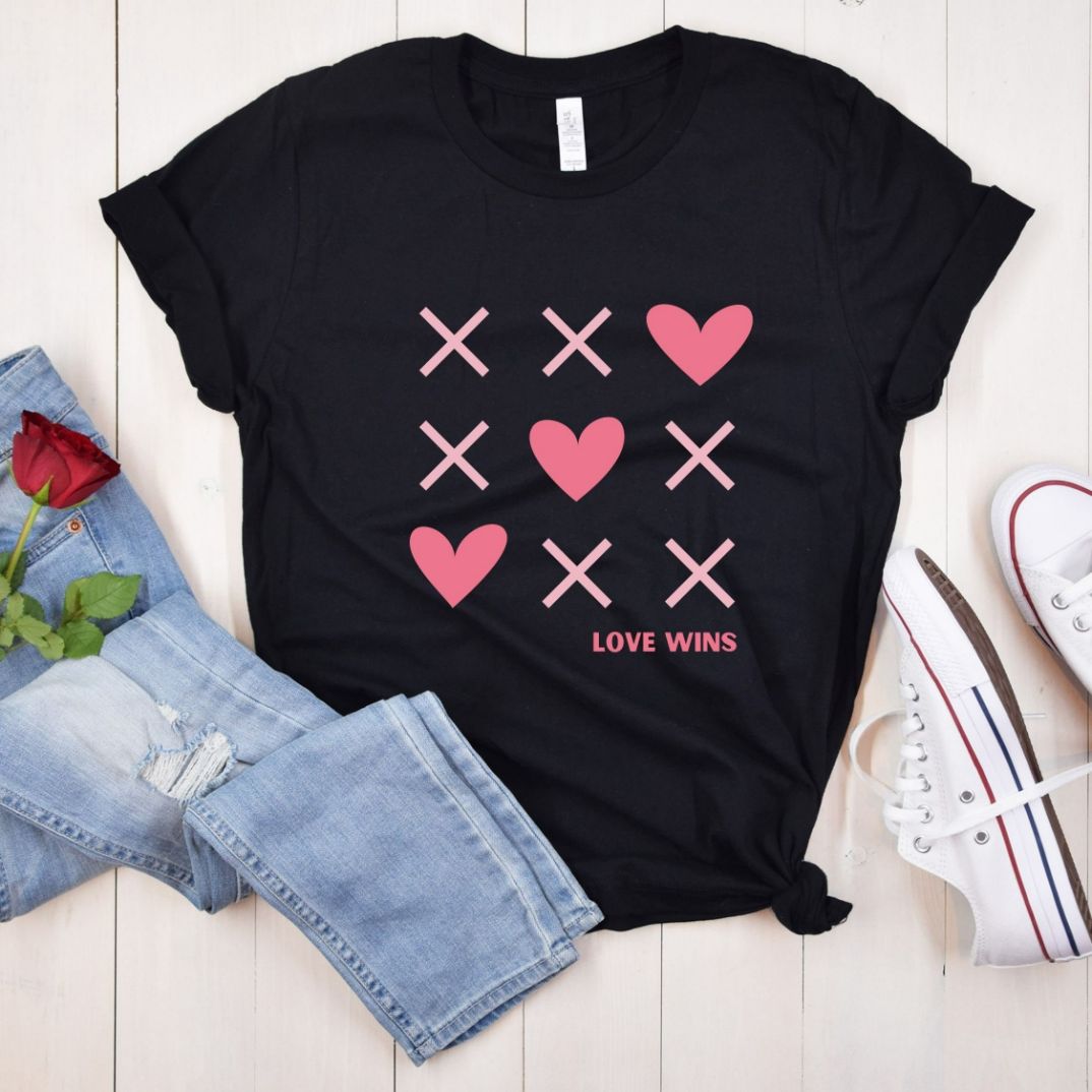Tic Tac Toe Tee Love Wins Valentine Unisex T-Shirt Tic Tac Toe Tee Love Wins Valentine Unisex T-Shirt