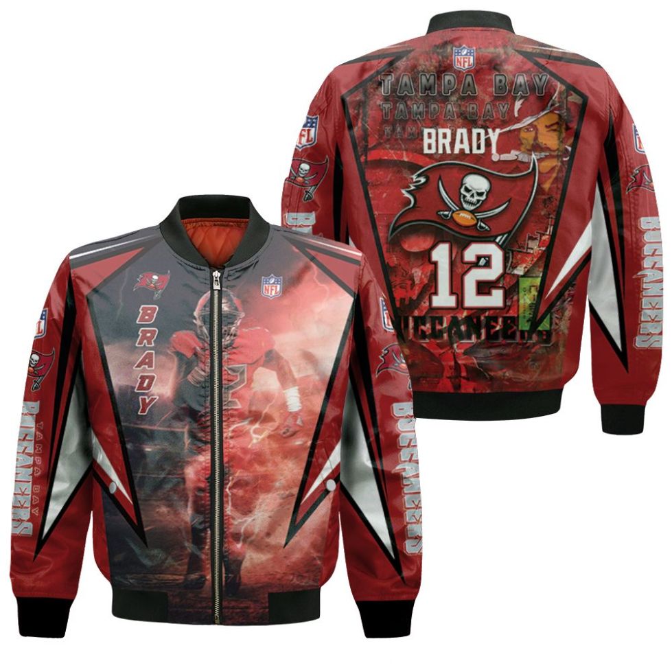 Tom Brady 12 Tampa Bay Buccaneers Flag Nfc South Division Champions Super Bowl 2021 Bomber Jacket Tom Brady 12 Tampa Bay Buccaneers Flag Nfc South Division Champions Super Bowl 2021 Bomber Jacket