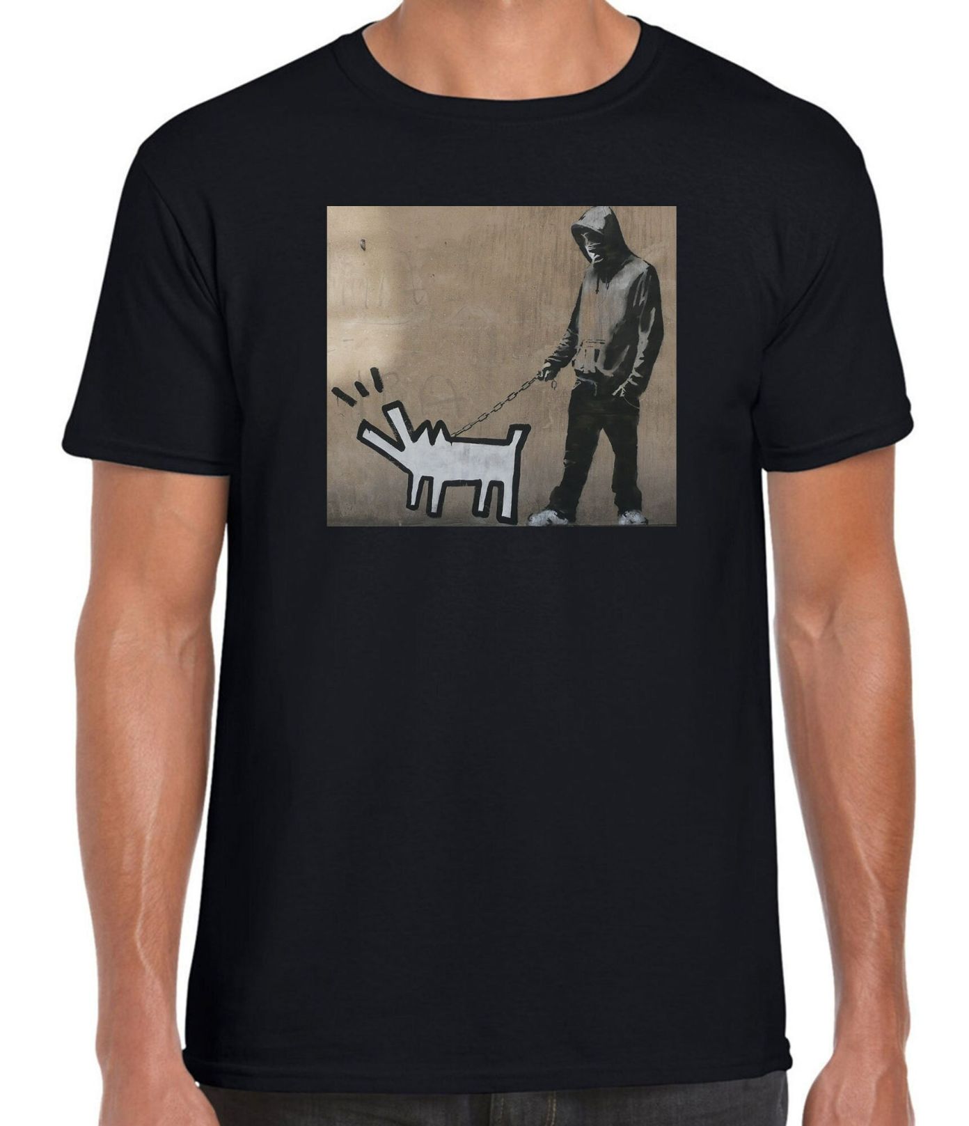 Banksy Keith Haring Dog T-Shirt Banksy Keith Haring Dog T-Shirt