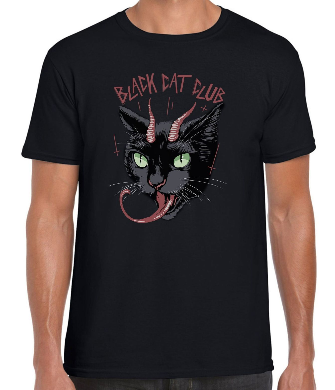 Black Cat Club Evil Black Cat T-Shirt Black Cat Club Evil Black Cat T-Shirt