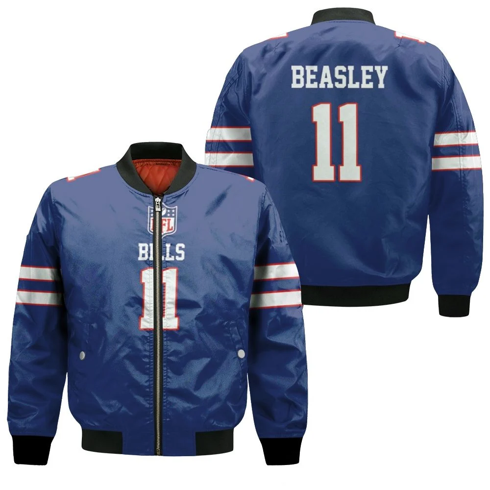 Buffalo Bill Cole Beasley 11 Nfl Blue Jersey Inspired Style Bomber Jacket Buffalo Bill Cole Beasley 11 Nfl Blue Jersey Inspired Style Bomber Jacket