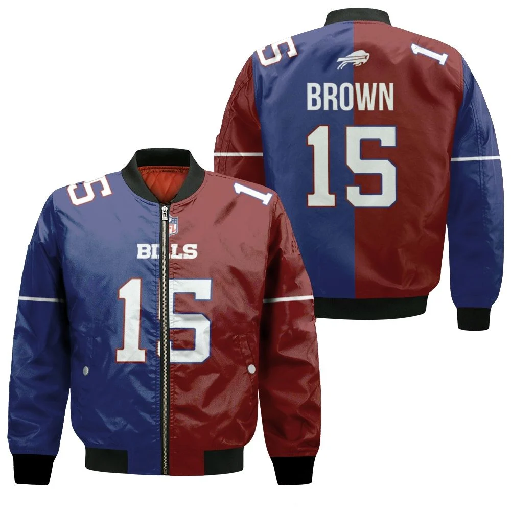 Buffalo Bills John Brown #15 Great Player Nfl Vapor Limited Royal Red Two Tone Jersey Style Gift For Bills Fans Bomber Jacket Buffalo Bills John Brown #15 Great Player Nfl Vapor Limited Royal Red Two Tone Jersey Style Gift For Bills Fans Bomber Jacket