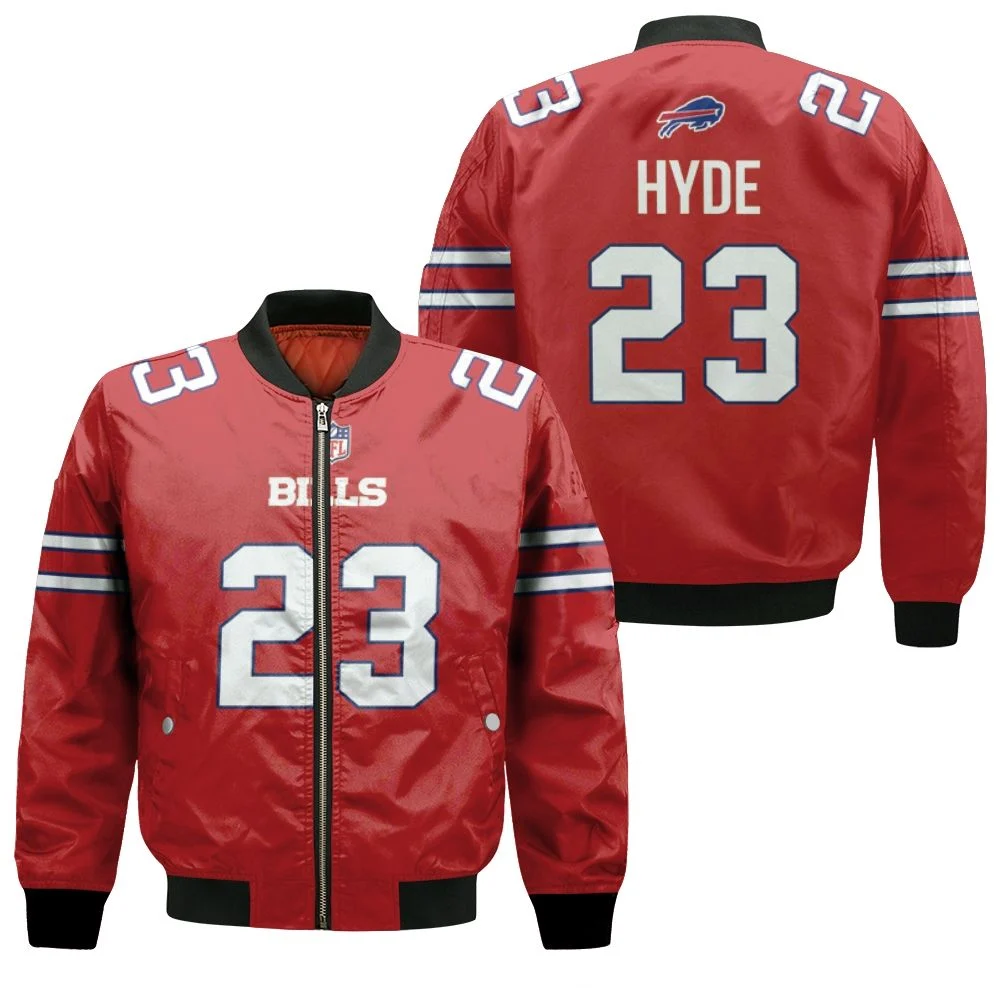 Buffalo Bills Micah Hyde #23 Great Player Nfl American Football Red Color Rush Jersey Style Gift For Bills Fans Bomber Jacket Buffalo Bills Micah Hyde #23 Great Player Nfl American Football Red Color Rush Jersey Style Gift For Bills Fans Bomber Jacket