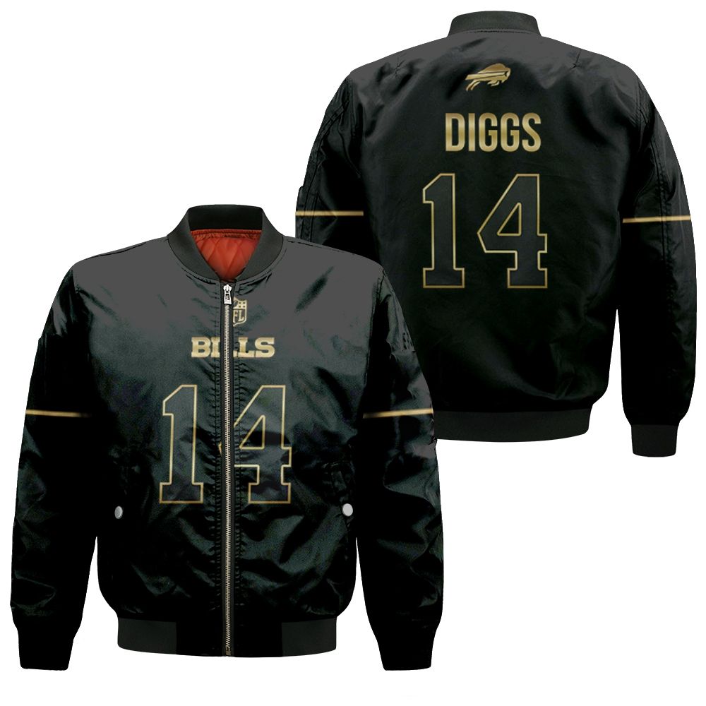 Buffalo Bills Stefon Diggs #14 Great Player Nfl Black Golden Edition Vapor Limited Jersey Style Gift For Bills Fans Bomber Jacket Buffalo Bills Stefon Diggs #14 Great Player Nfl Black Golden Edition Vapor Limited Jersey Style Gift For Bills Fans Bomber Jacket