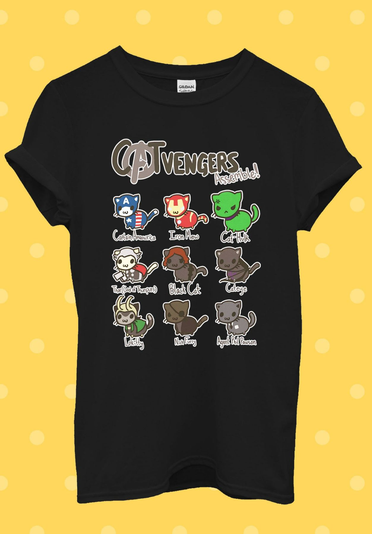 Catvengers Marvel Comic Cat Kitten T-Shirt Catvengers Marvel Comic Cat Kitten T-Shirt