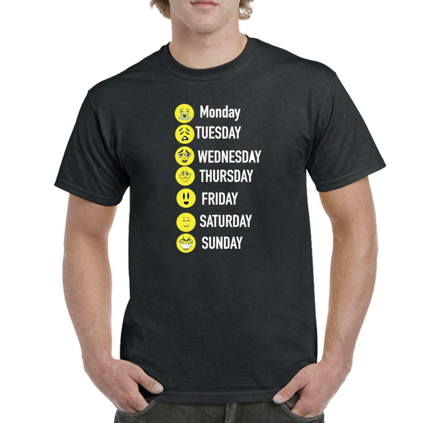 Days Of The Week Expressed Through Funny Status Casual Wear Shirt Days Of The Week Expressed Through Funny Status Casual Wear Shirt