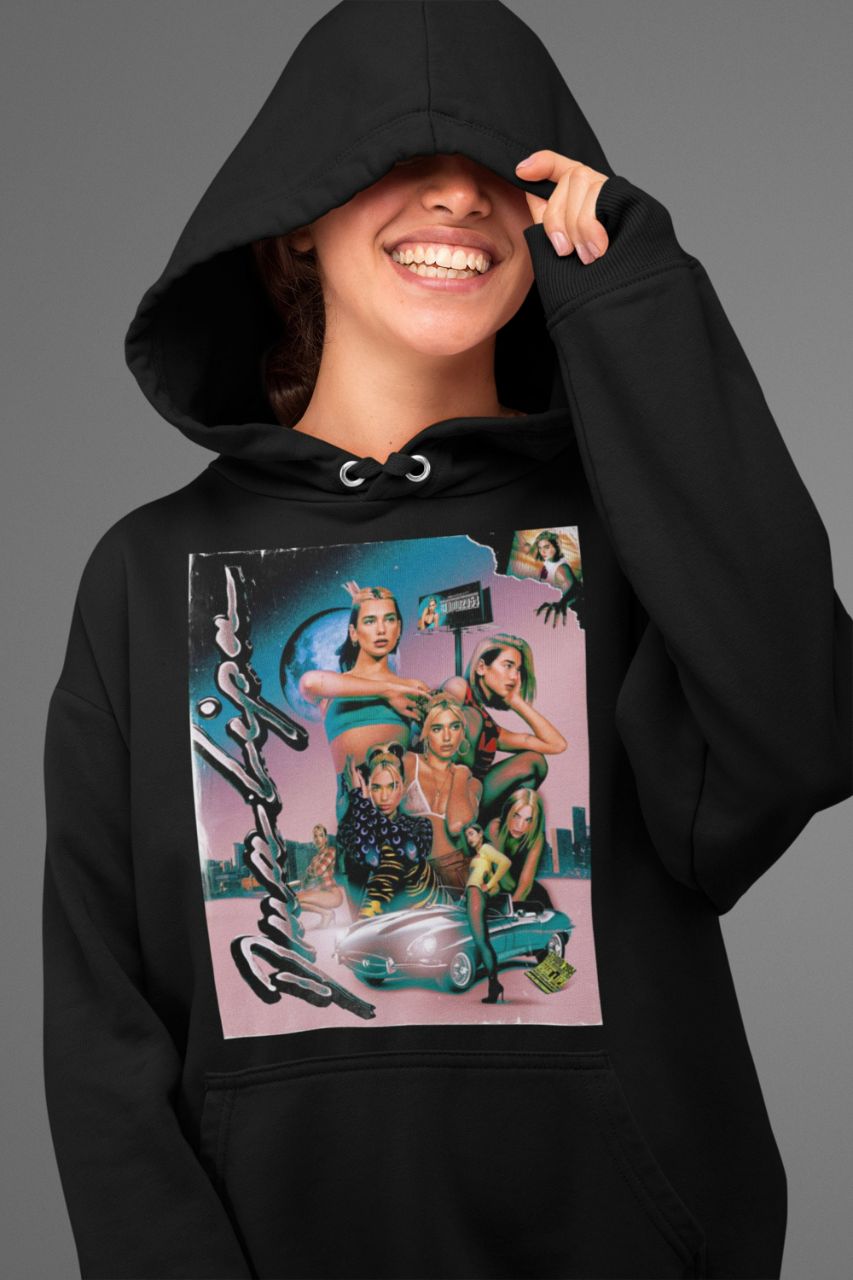 Dua Lipa Hip Hop Retro Design Hoodie Dua Lipa Hip Hop Retro Design Hoodie