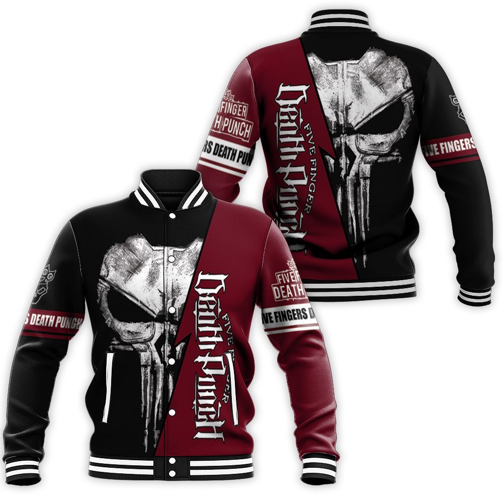 Five Fingers Death Skull For Lovers 3d Baseball Jacket Five Fingers Death Skull For Lovers 3d Baseball Jacket