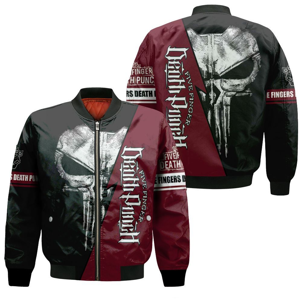Five Fingers Death Skull For Lovers 3d Jersey Bomber Jacket Five Fingers Death Skull For Lovers 3d Jersey Bomber Jacket
