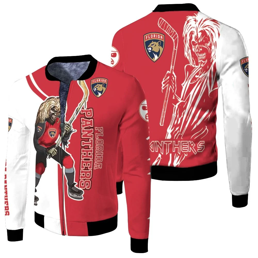 Florida Panthers And Zombie For Fans Fleece Bomber Jacket Florida Panthers And Zombie For Fans Fleece Bomber Jacket