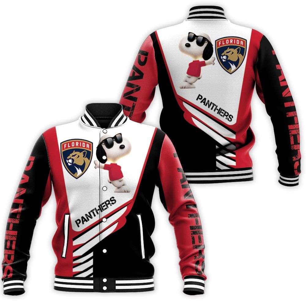 Florida Panthers Snoopy For Fans 3d Baseball Jacket Florida Panthers Snoopy For Fans 3d Baseball Jacket