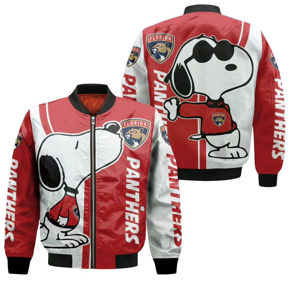 Florida Panthers Snoopy Lover 3d Printed Bomber Jacket Florida Panthers Snoopy Lover 3d Printed Bomber Jacket