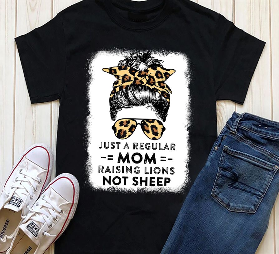 Freedom Distressed Patriot Mom Messy Bun T-Shirt Freedom Distressed Patriot Mom Messy Bun T-Shirt