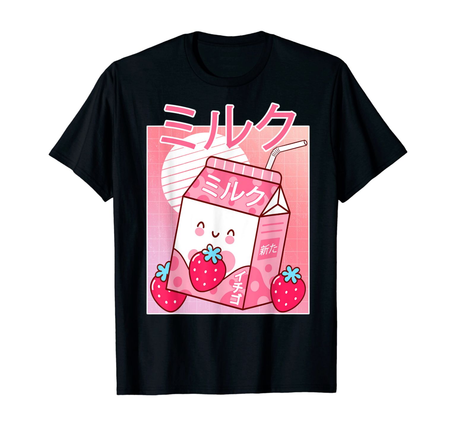 Funny 90s Japanese Kawaii Strawberry Milk Shake Carton T-Shirt Funny 90s Japanese Kawaii Strawberry Milk Shake Carton T-Shirt