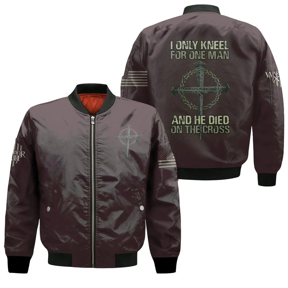 I Only Kneel For One Man And He Died Ob The Cross Warrior Jesus 3d Shirt Hoodie Sweatsh Bomber Jacket I Only Kneel For One Man And He Died Ob The Cross Warrior Jesus 3d Shirt Hoodie Sweatsh Bomber Jacket