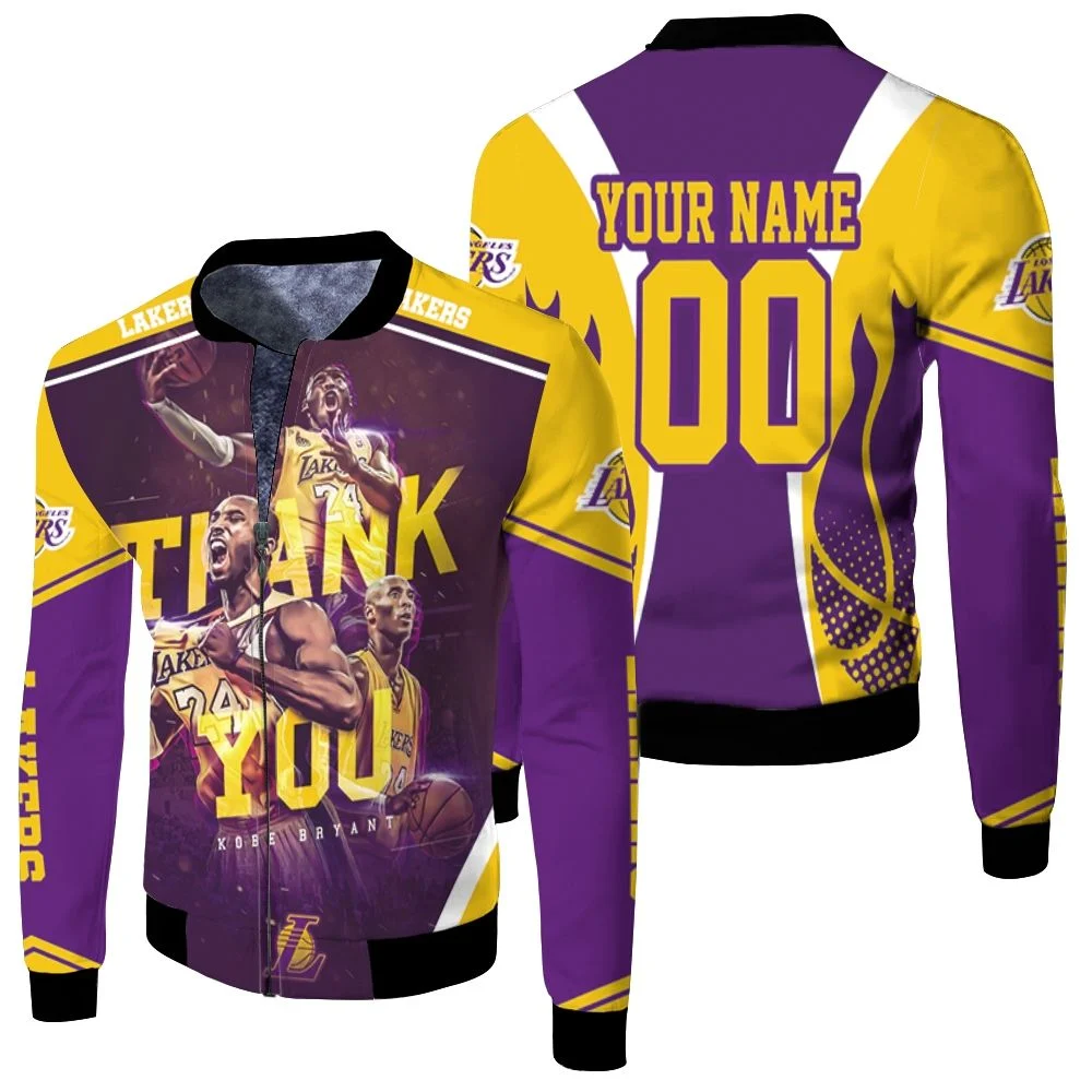 In Memories Kobe Bryant 24 Los Angeles Lakers Thank You Personalized Fleece Bomber Jacket In Memories Kobe Bryant 24 Los Angeles Lakers Thank You Personalized Fleece Bomber Jacket
