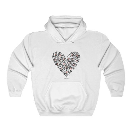 Keith Haring Heart Unisex Heavy Blend Hoodie