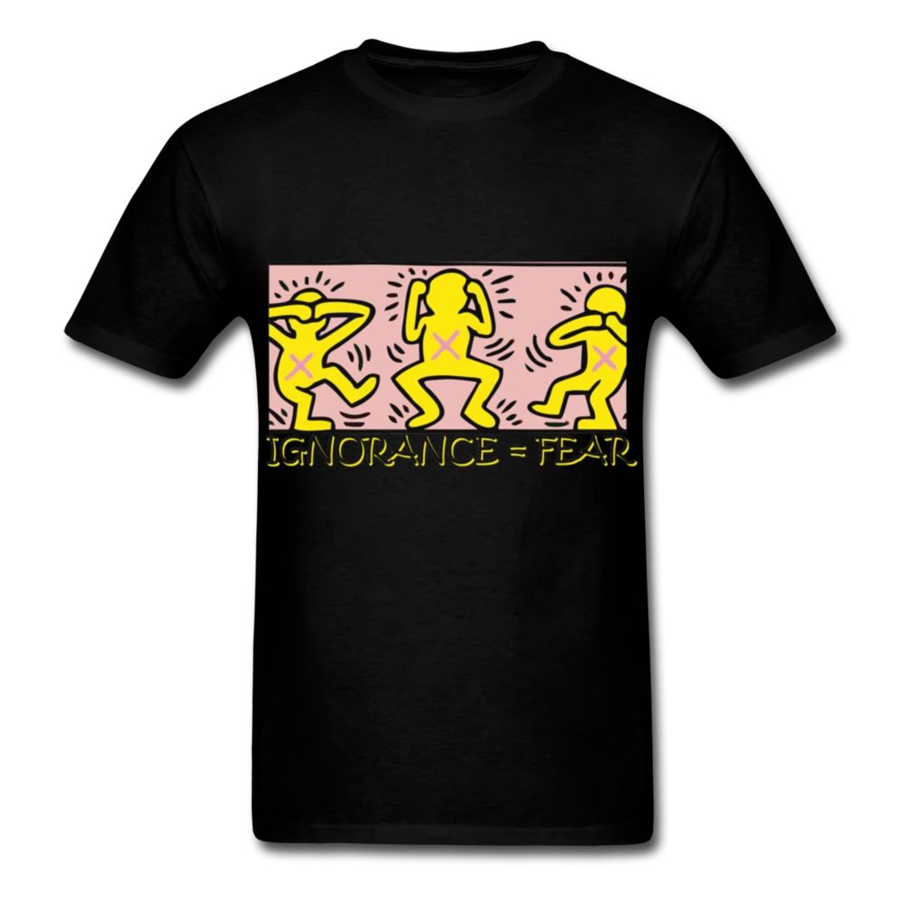 Keith Haring Ignorance Fear Graphic Street Art T-Shirt Keith Haring Ignorance Fear Graphic Street Art T-Shirt