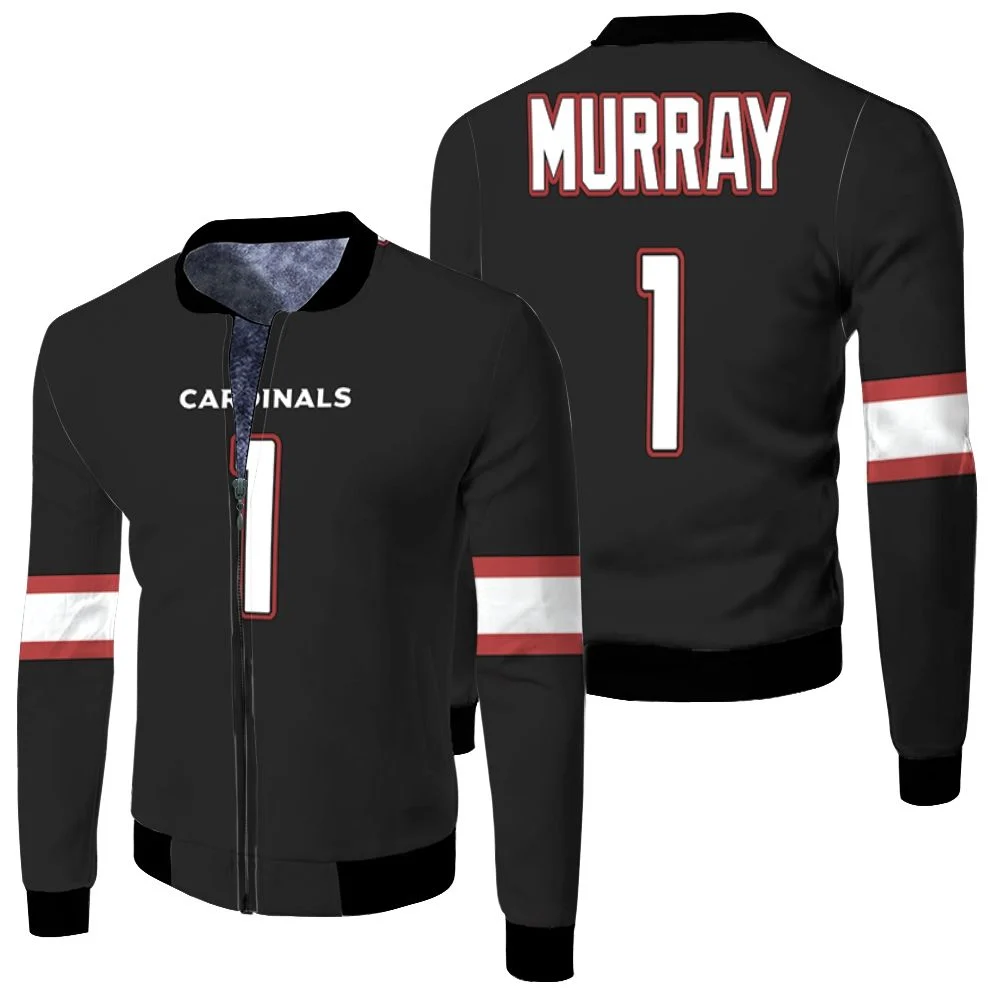 Kyler Murray Arizona Cardinals 2019 Nfl Draft First Round Pick Black Jersey Inspired Style Fleece Bomber Jacket Kyler Murray Arizona Cardinals 2019 Nfl Draft First Round Pick Black Jersey Inspired Style Fleece Bomber Jacket