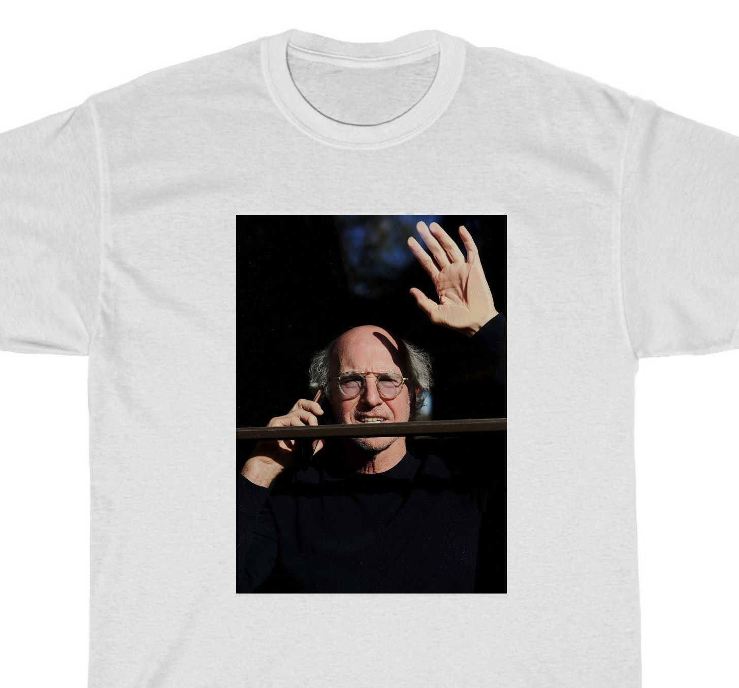 LARRY DAVID Window ISOLATION Contact Short Sleeve T-Shirt LARRY DAVID Window ISOLATION Contact Short Sleeve T-Shirt