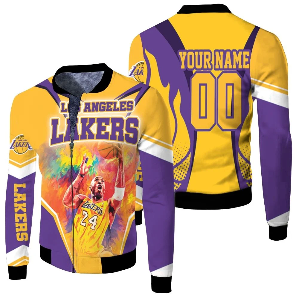 Legend Kobe Bryant 24 Los Angeles Lakers Western Conference Personalized Fleece Bomber Jacket Legend Kobe Bryant 24 Los Angeles Lakers Western Conference Personalized Fleece Bomber Jacket