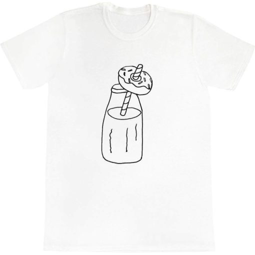 Milk Shake Doughnut Mens  Womens Cotton T-Shirt
