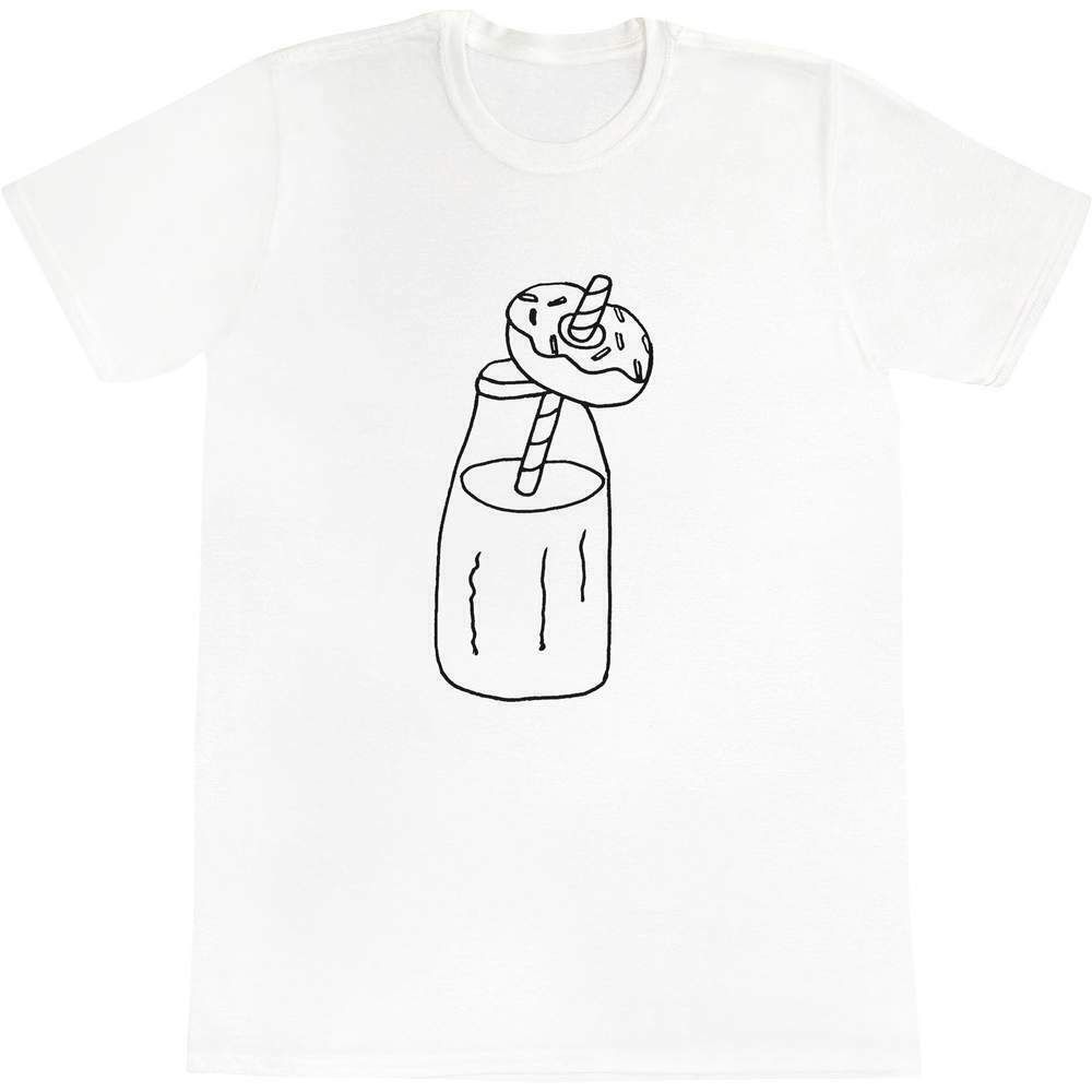 Milk Shake Doughnut Mens Womens Cotton T-Shirt Milk Shake Doughnut Mens Womens Cotton T-Shirt