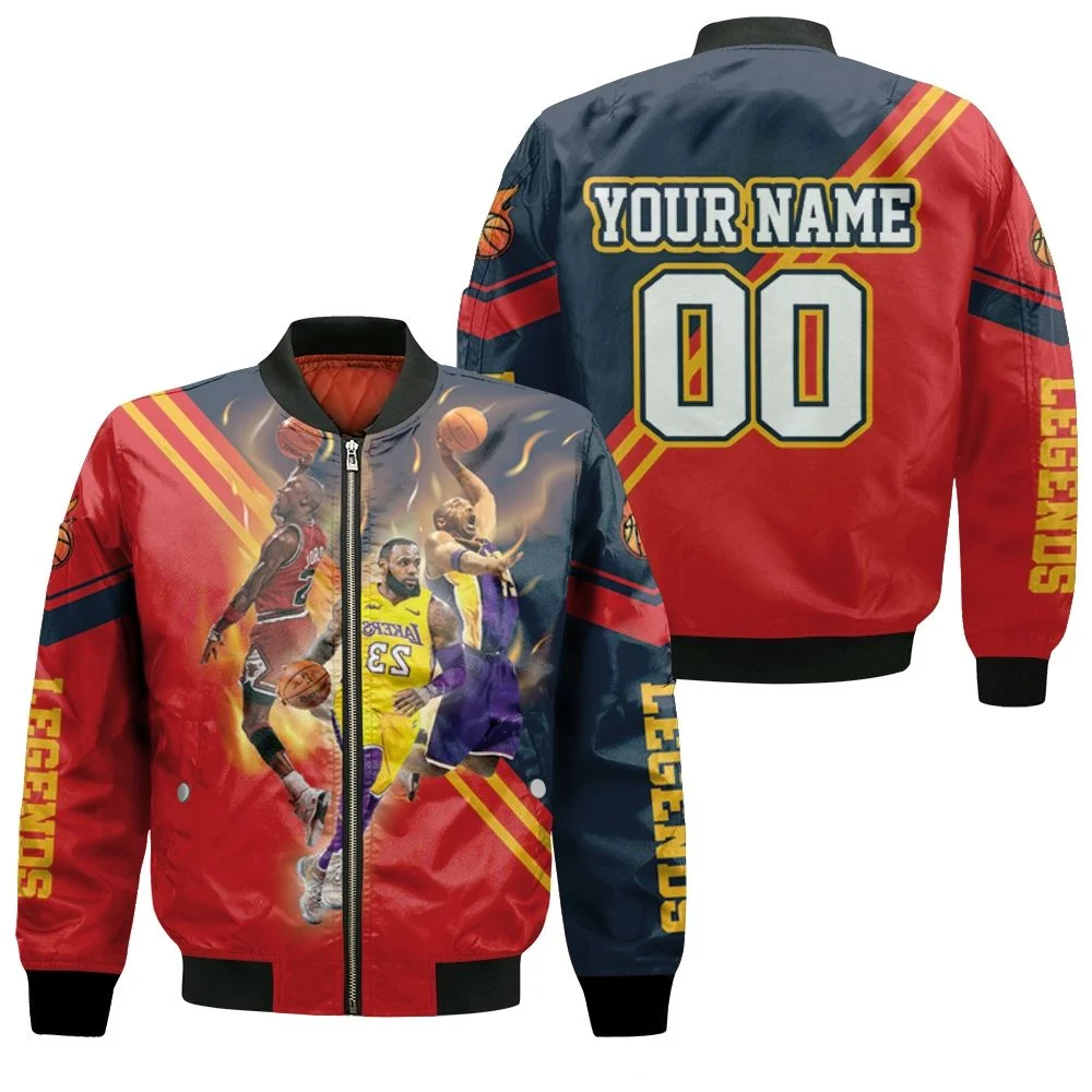 Nba Legends Michael Jordan Kobe Bryant Lebron James Signed Personalized Bomber Jacket Nba Legends Michael Jordan Kobe Bryant Lebron James Signed Personalized Bomber Jacket