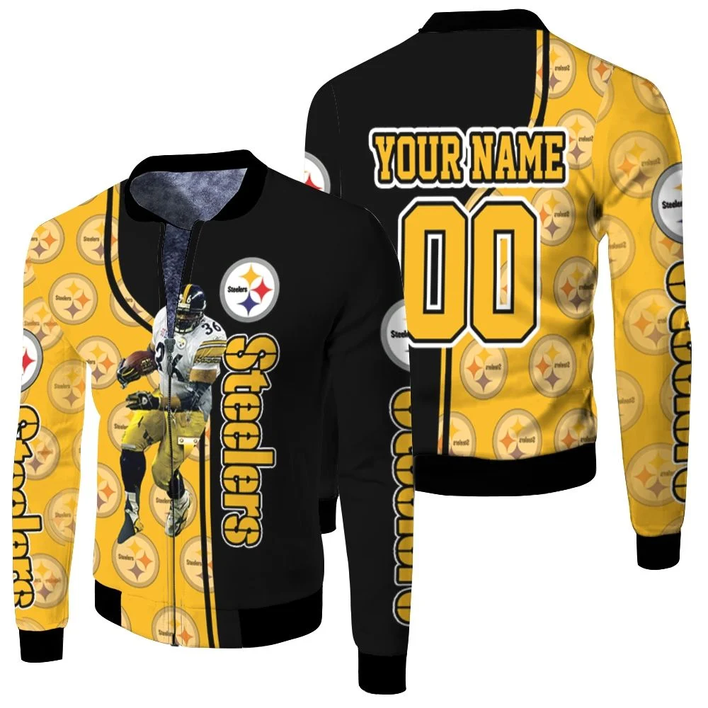 Nfl Jerome Bettis Pittsburgh Steelers Player No 36 Personalized Fleece Bomber Jacket Nfl Jerome Bettis Pittsburgh Steelers Player No 36 Personalized Fleece Bomber Jacket