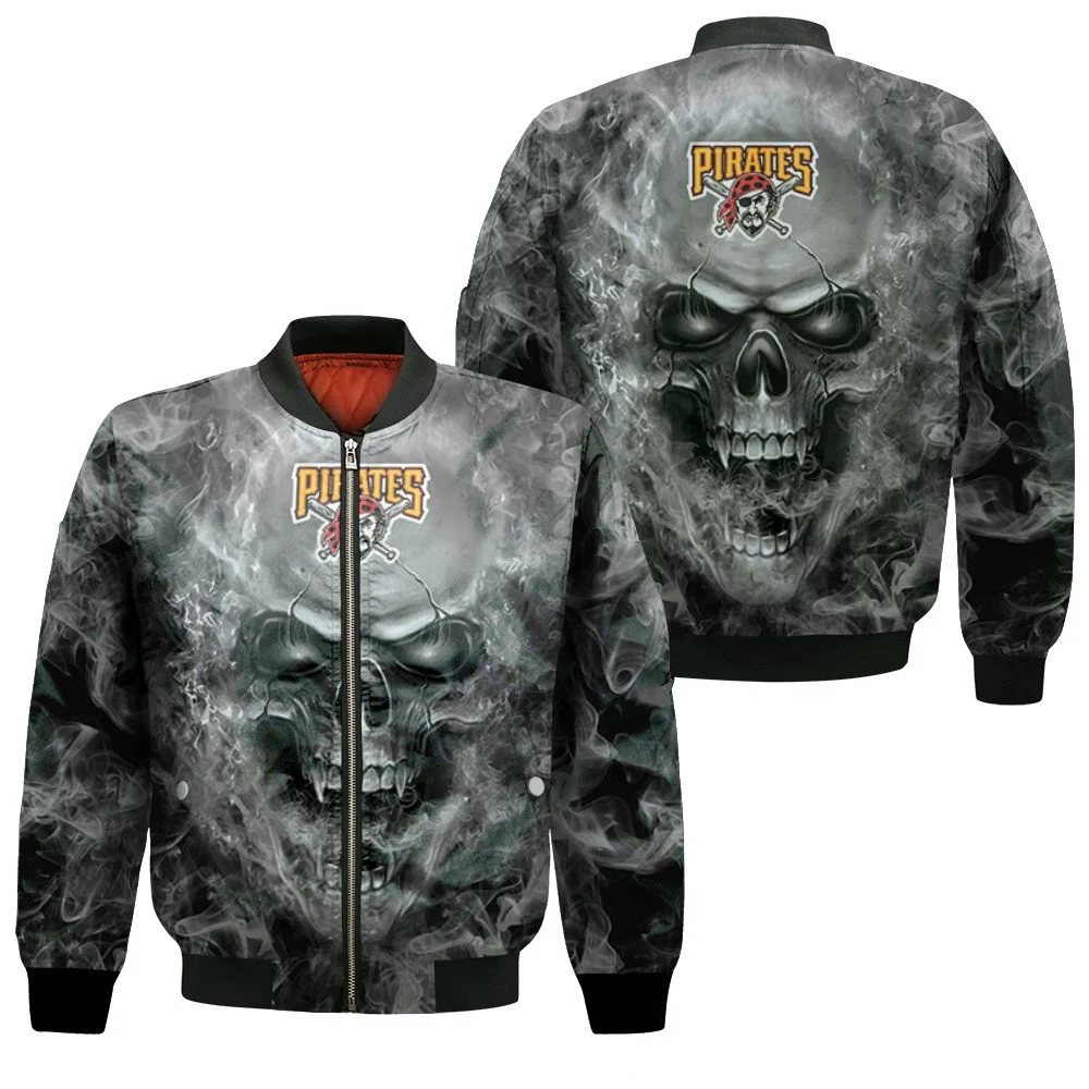 Pittsburgh Pirates Mlb Fans Skull Bomber Jacket Pittsburgh Pirates Mlb Fans Skull Bomber Jacket