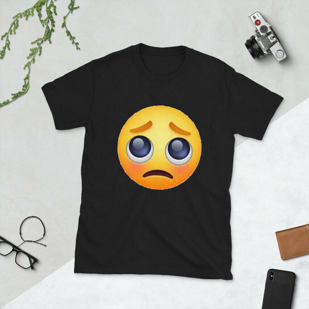 Pleading Face Emoji Short-sleeve Unisex T-Shirt Pleading Face Emoji Short-sleeve Unisex T-Shirt