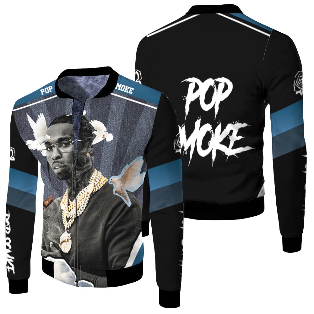 Pop Smoke Legend Never Die Rapper Hip Hop Fleece Bomber Jacket Pop Smoke Legend Never Die Rapper Hip Hop Fleece Bomber Jacket