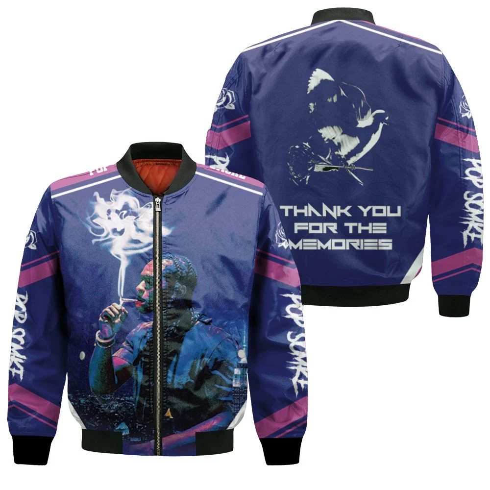 Pop Smoke Shooting The Star Legend Smoking On Blue Night Moon City Bomber Jacket Pop Smoke Shooting The Star Legend Smoking On Blue Night Moon City Bomber Jacket