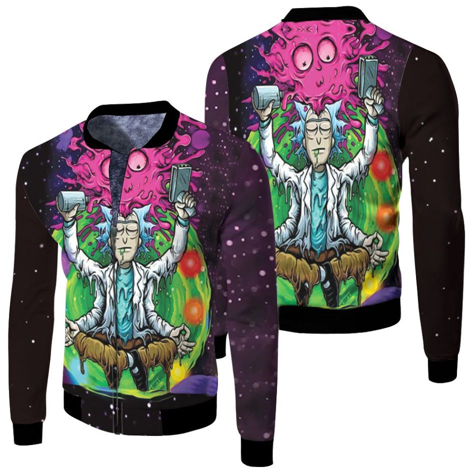 Rick And Morty 3d Jersey Fleece Bomber Jacket Rick And Morty 3d Jersey Fleece Bomber Jacket