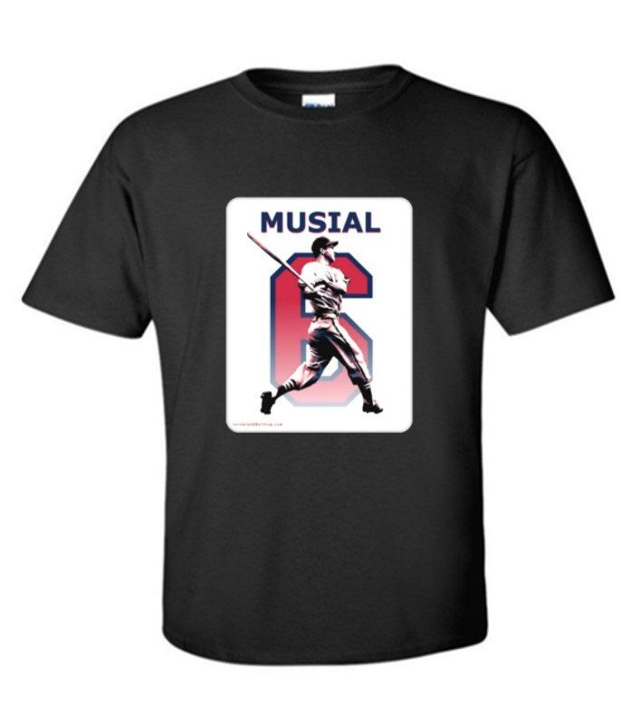 Stan Musial Black Crew T-Shirt Stan Musial Black Crew T-Shirt