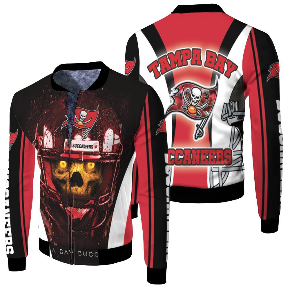 Tampa Bay Buccaneers 2021 Nfl Champions Skull Fleece Bomber Jacket Tampa Bay Buccaneers 2021 Nfl Champions Skull Fleece Bomber Jacket