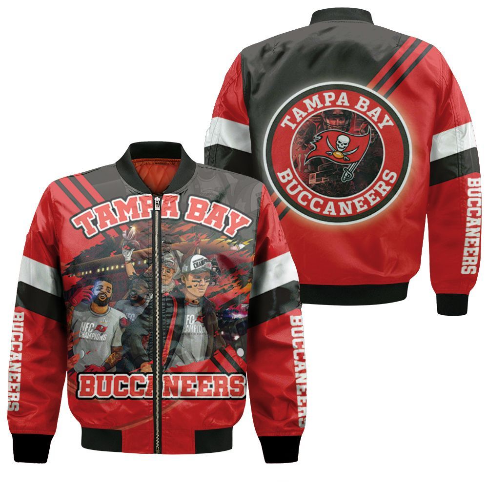 Tampa Bay Buccaneers 2021 Super Bowl Champions Art Bomber Jacket Tampa Bay Buccaneers 2021 Super Bowl Champions Art Bomber Jacket
