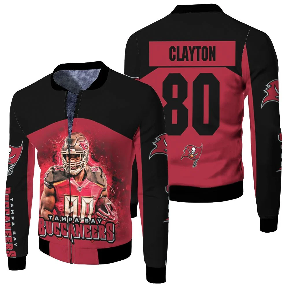 Tampa Bay Buccaneers Michael Clayton 80 Legend 3d Printed Fleece Bomber Jacket Tampa Bay Buccaneers Michael Clayton 80 Legend 3d Printed Fleece Bomber Jacket