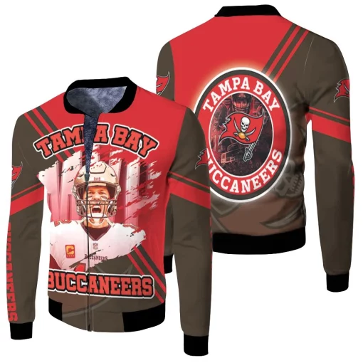 Tampa Bay Buccaneers Tom Brady 12super Bowl Champions 2021 Fleece Bomber Jacket