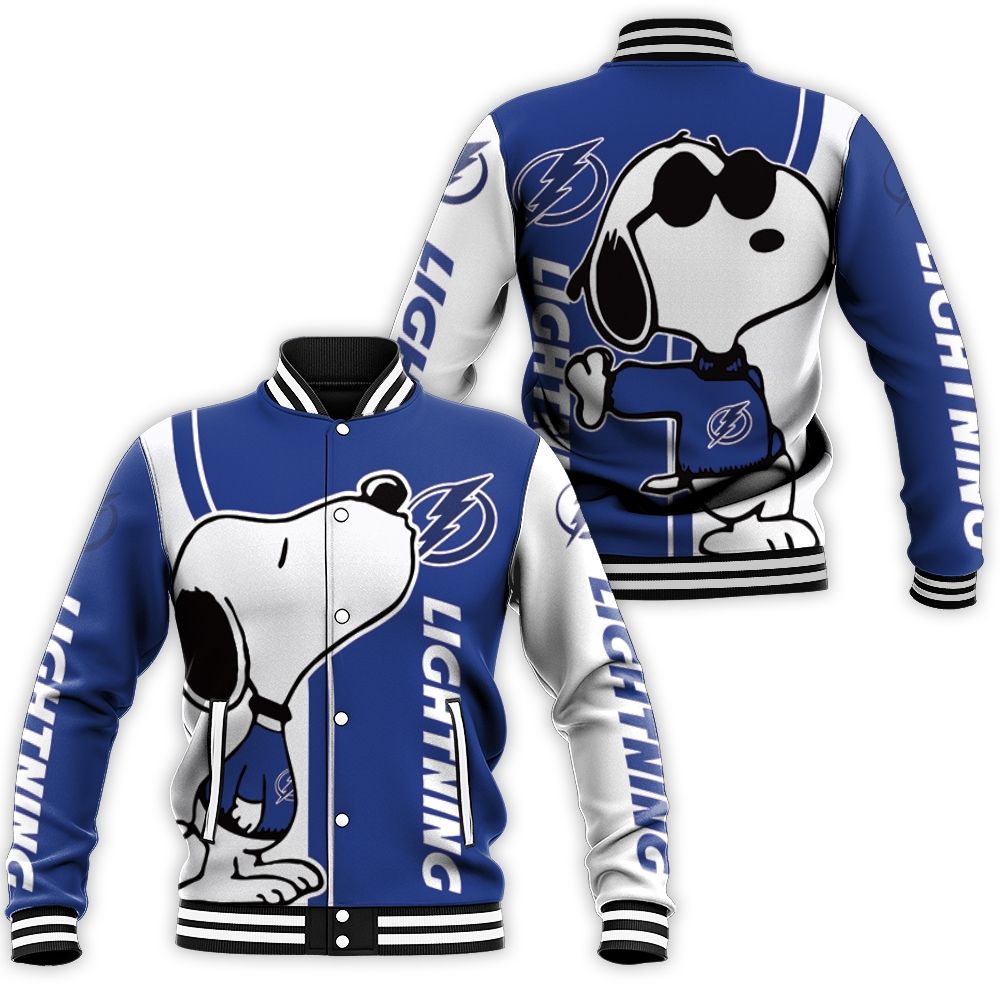 Tampa Bay Lightning Snoopy Lover 3d Printed Baseball Jacket Tampa Bay Lightning Snoopy Lover 3d Printed Baseball Jacket