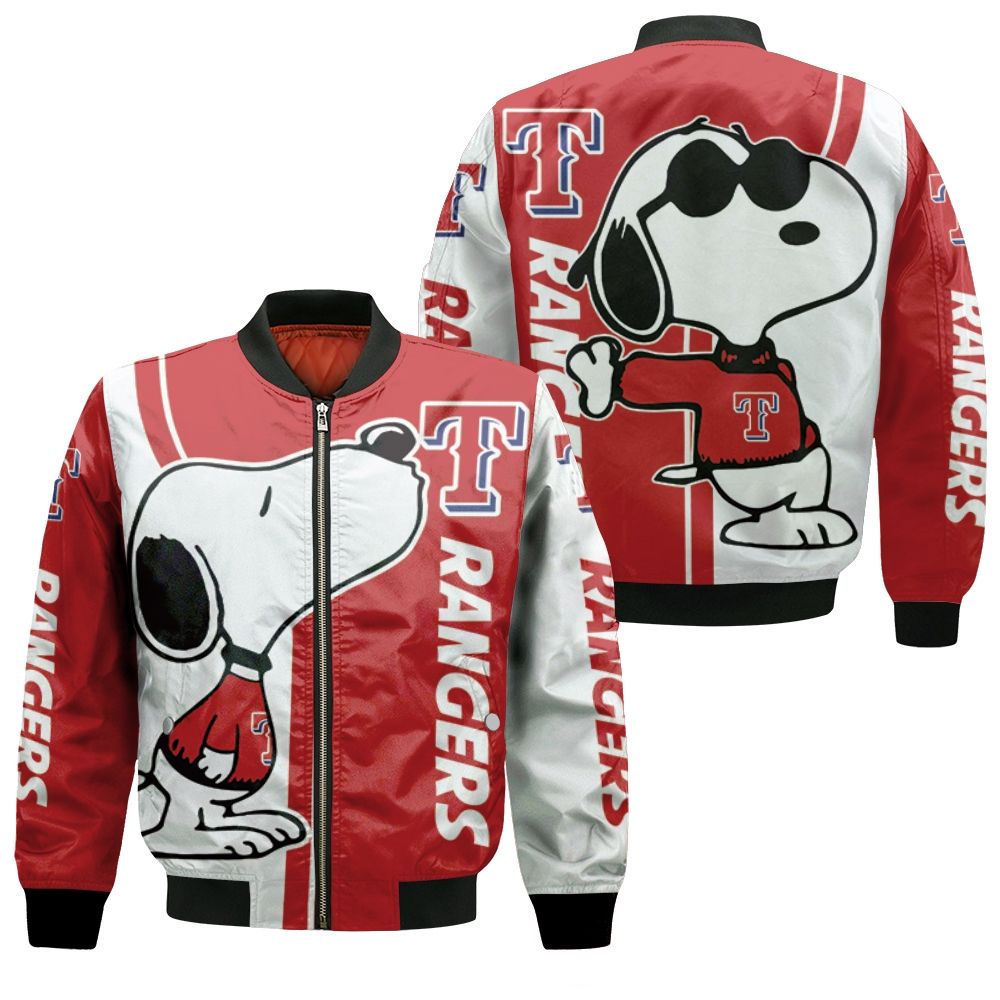 Texas Rangers Snoopy Lover 3d Printed Bomber Jacket Texas Rangers Snoopy Lover 3d Printed Bomber Jacket